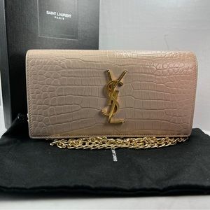 SOLD Saint Laurent Cros Embossed Monogram WOC